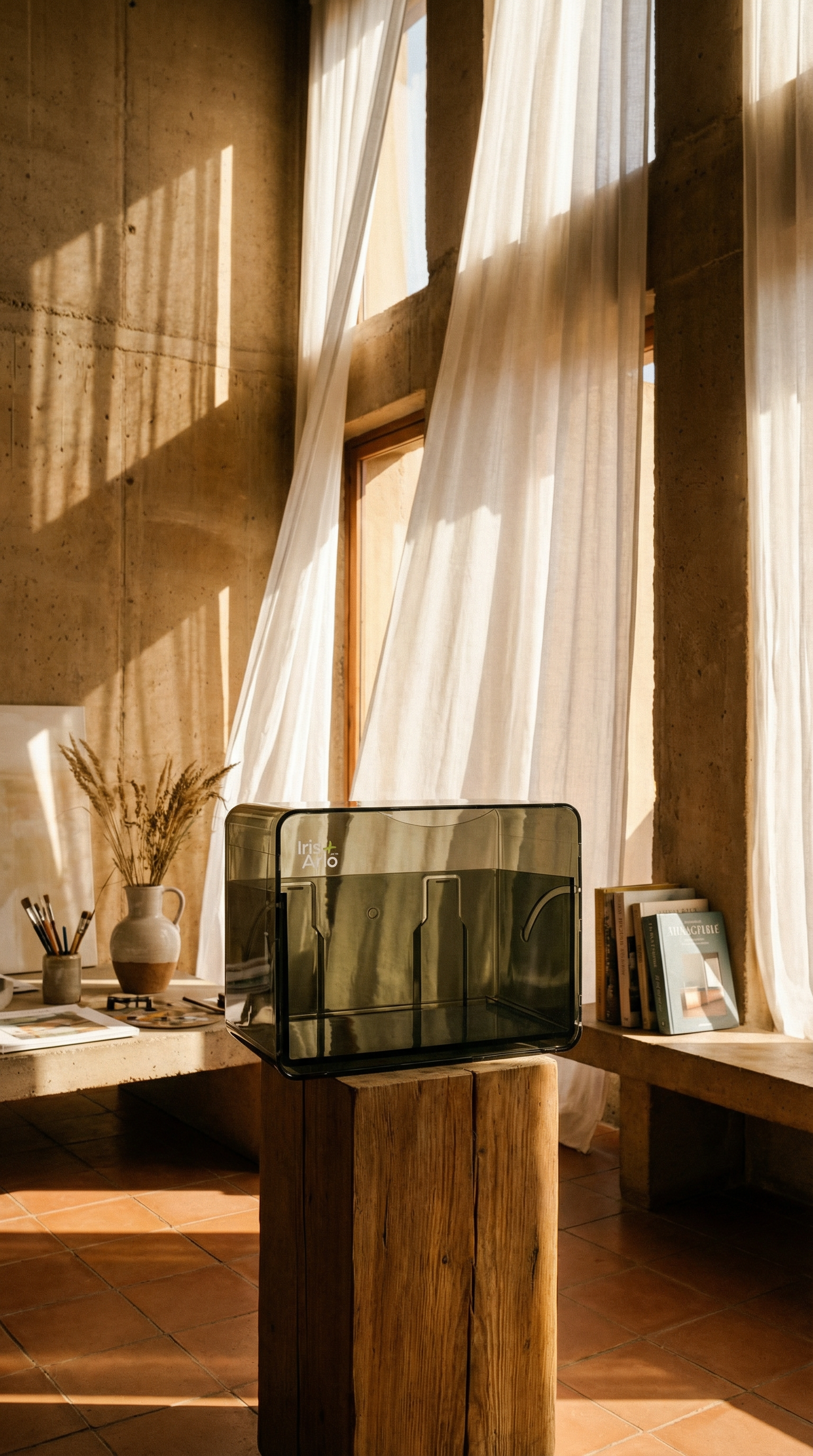 AI product shot of Recycled Plexiglass Cabin Dispenser - Large