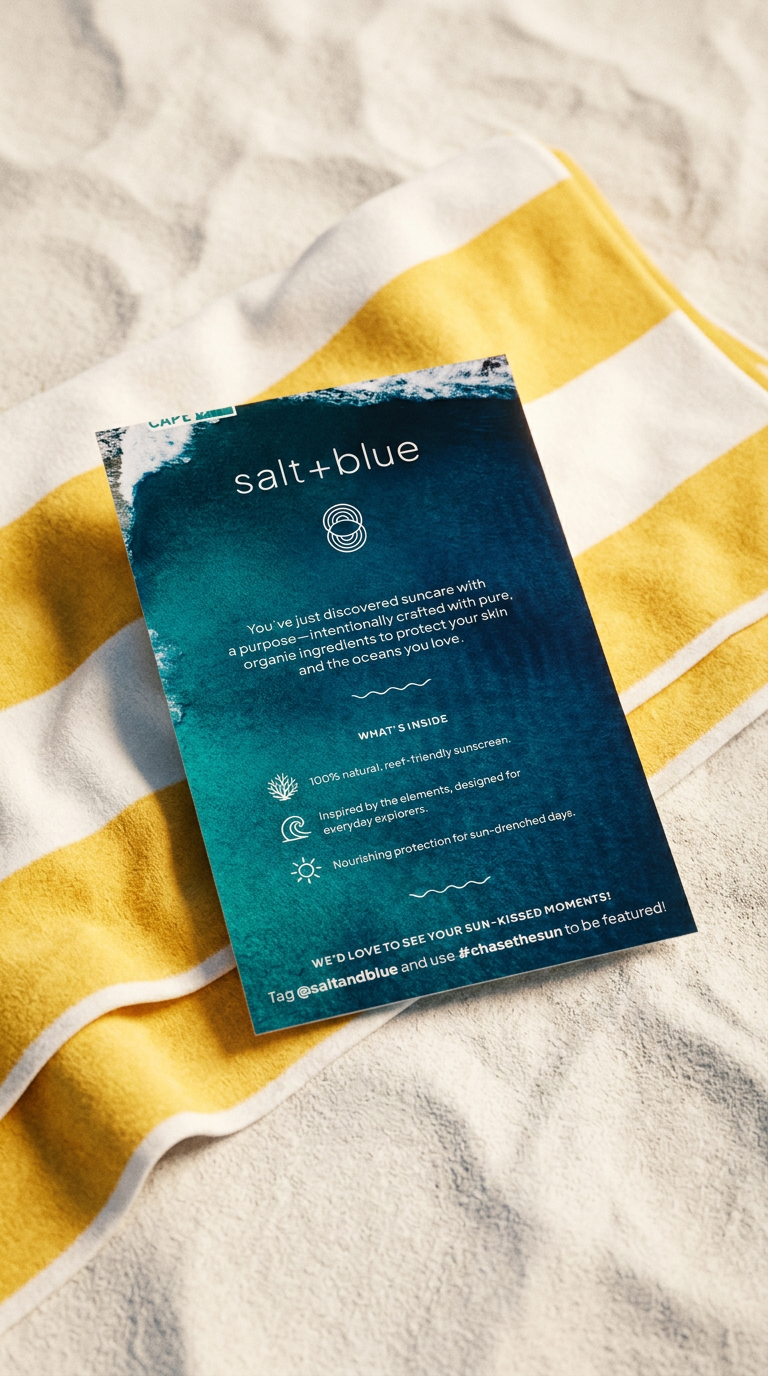 AI product shot of salt + blue card