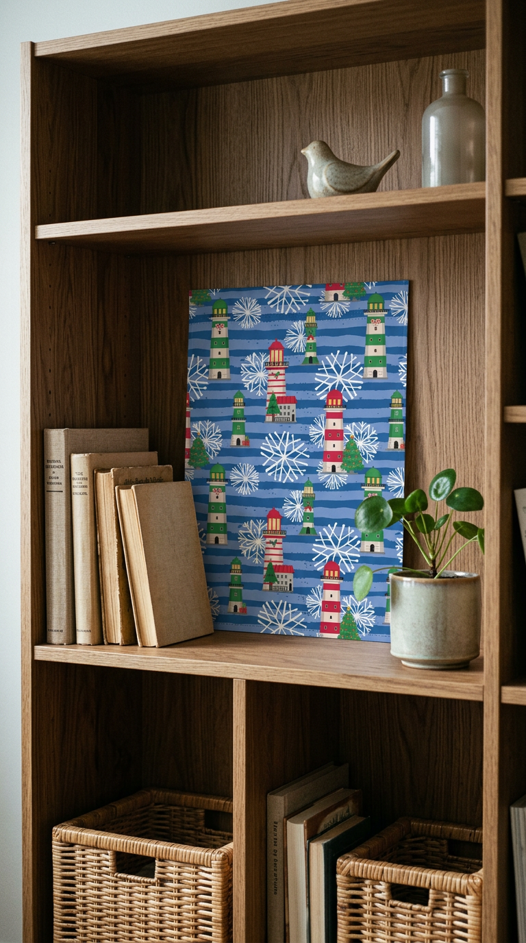 AI product shot of Double-sided Garden & House Banner / Christmas on the Coast / Lighthouses