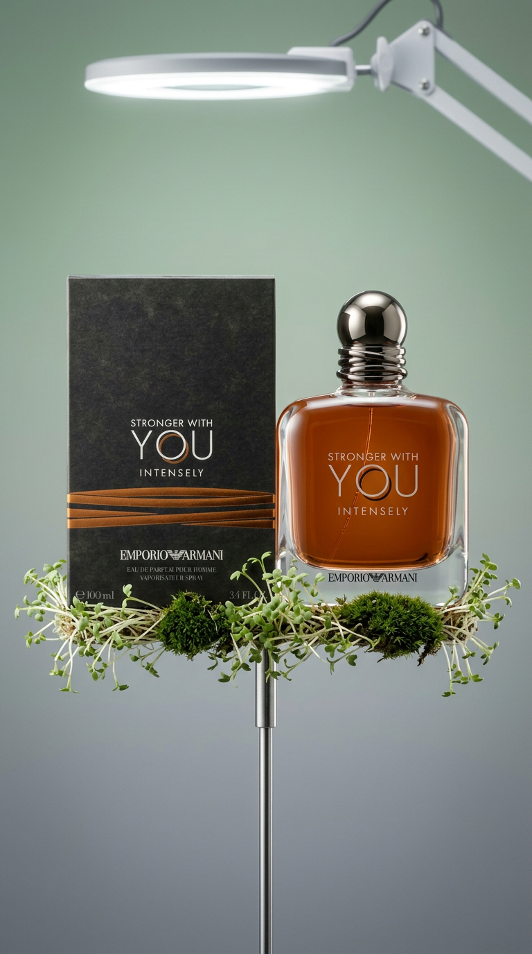 AI product shot of Giorgio Armani - Stronger With You Intensely