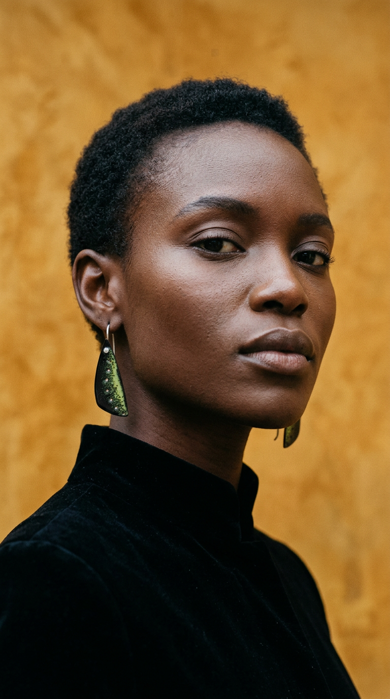 AI product shot of Black and Green Speckled Enamel Earrings, Kinetic Enamel Earrings, Modern Enamel Earrings