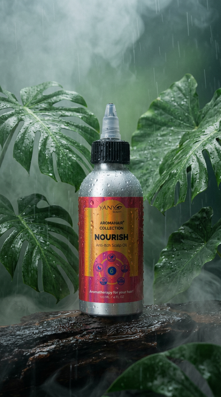 AI product shot of YANY Beauty Nourish Hair & Scalp Oil