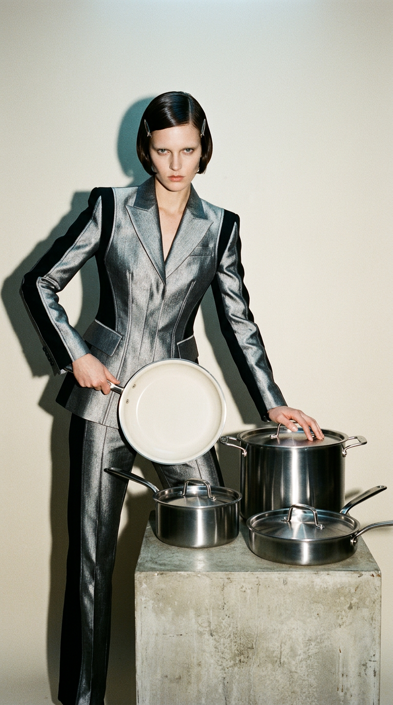 AI product shot of CeramiClad™ Non Stick Cookware Set