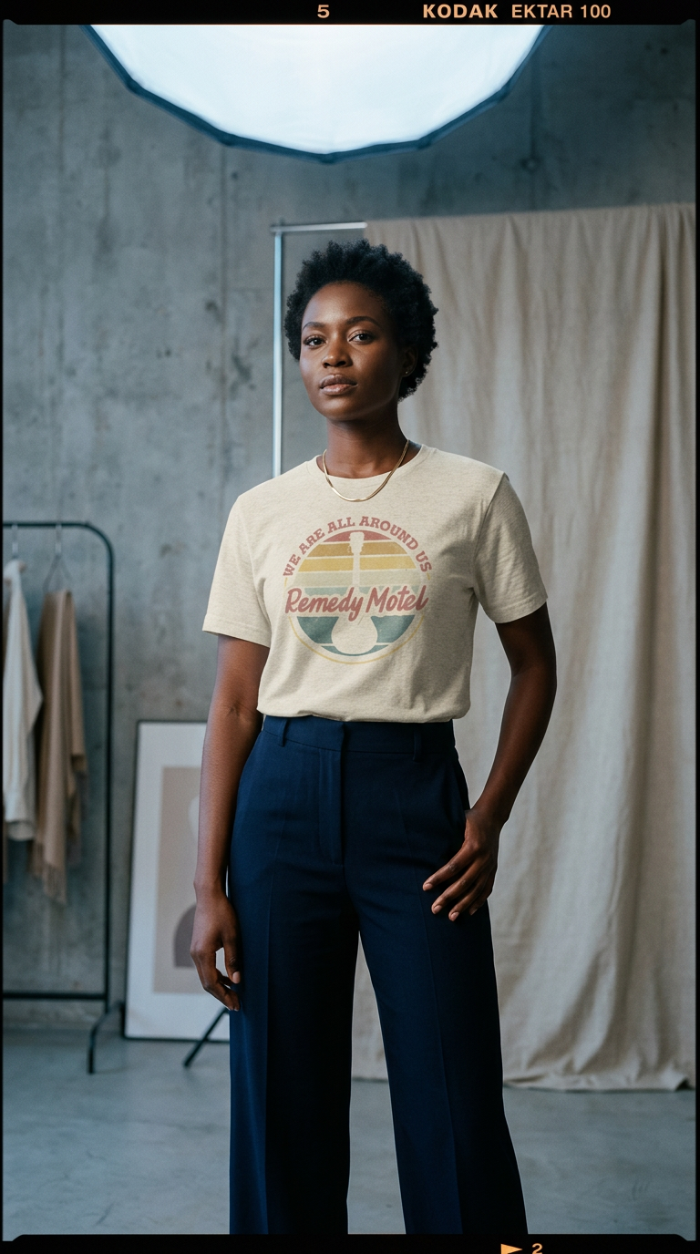 AI product shot of We Are All Around Us - Unisex Guitar Shirt (multiple color options)