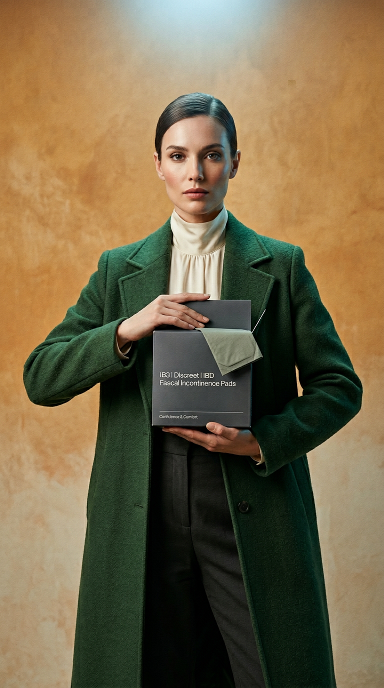 AI product shot of IB3 Discreet IBD Faecal Incontinence Pads