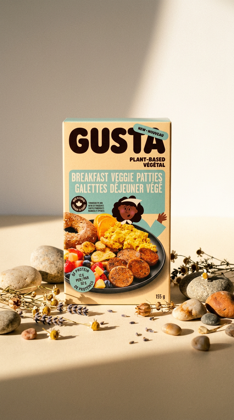 AI product shot of Galettes déjeuner végé