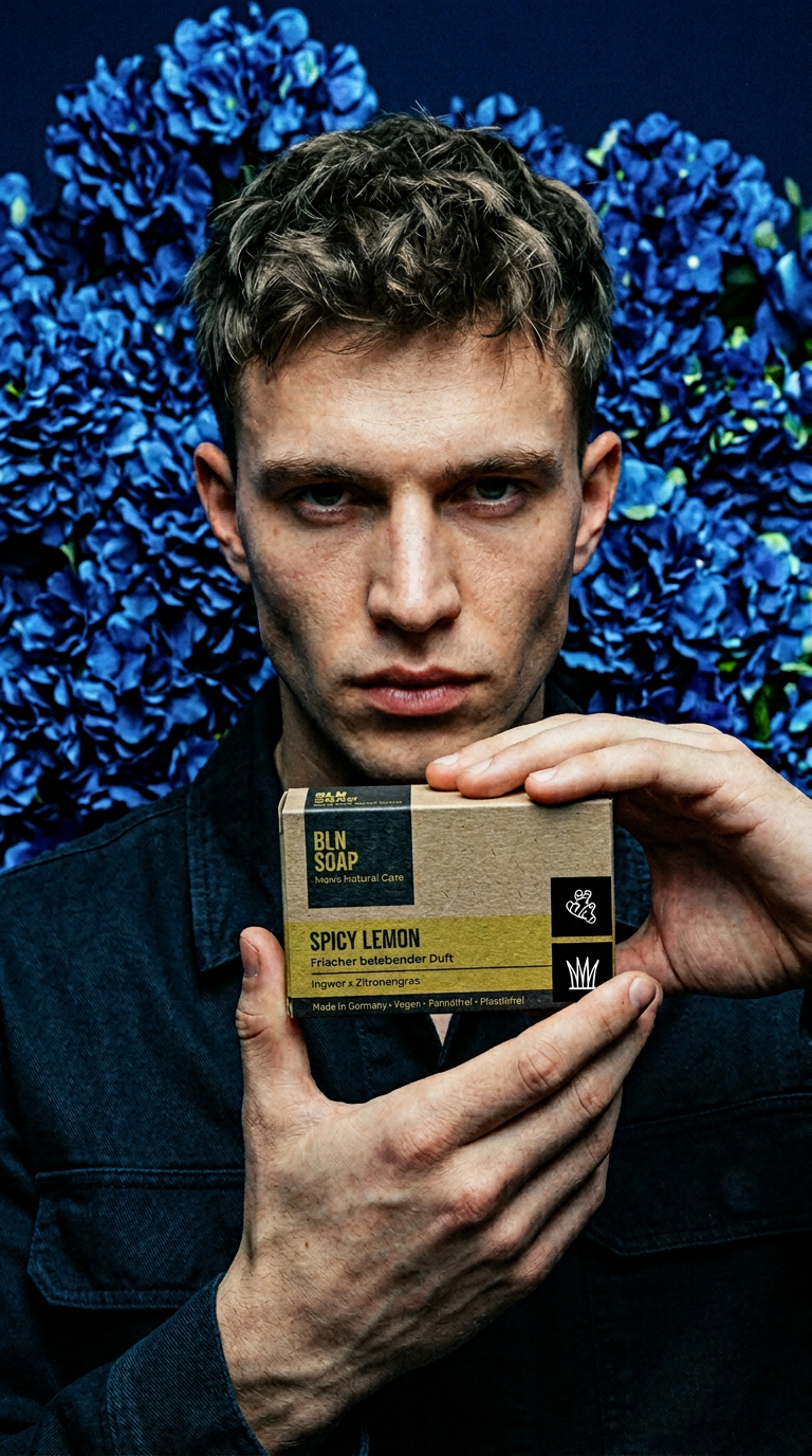 AI product shot of Spicy Lemon - Feste Seife 135g