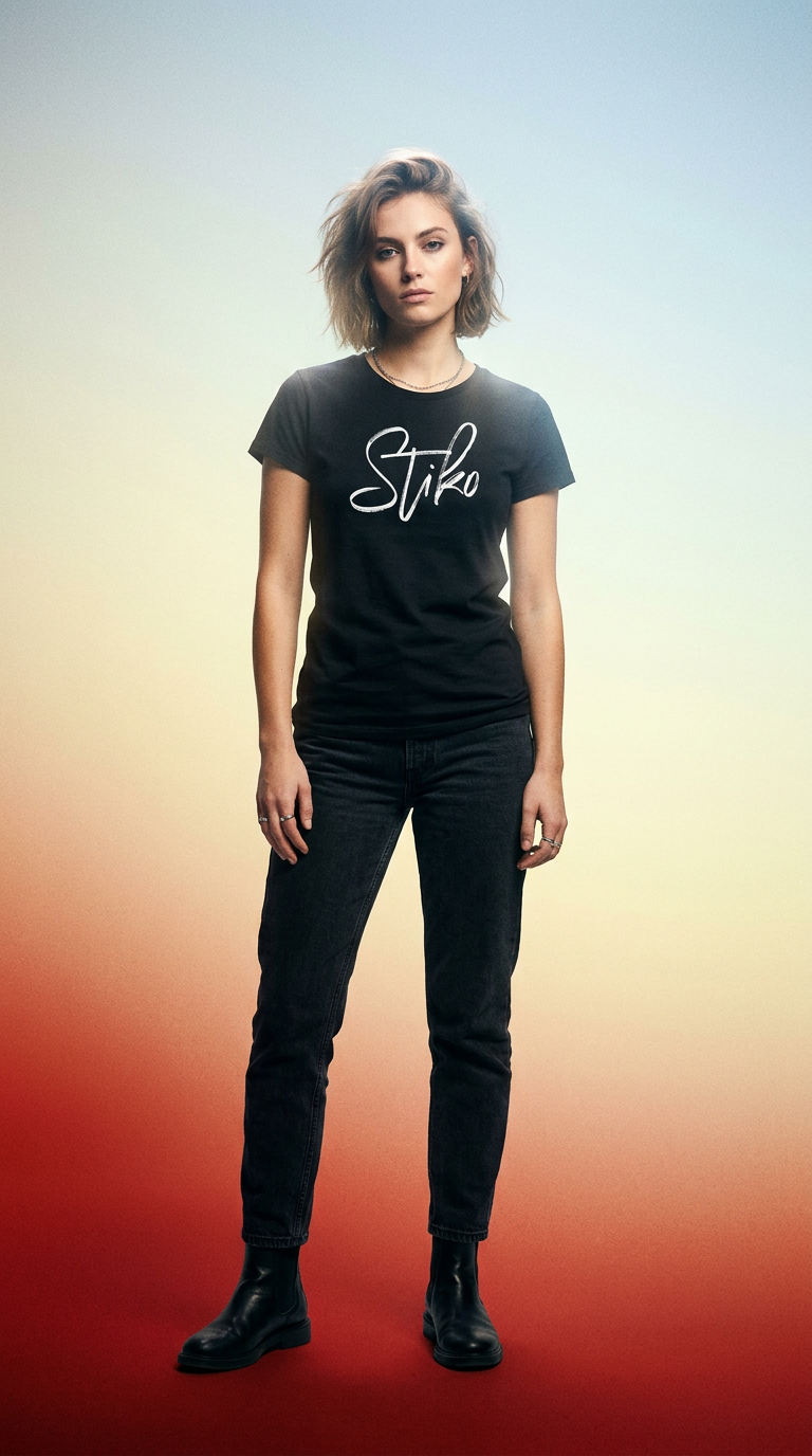 AI product shot of T-SHIRT – STIKO (DAM)