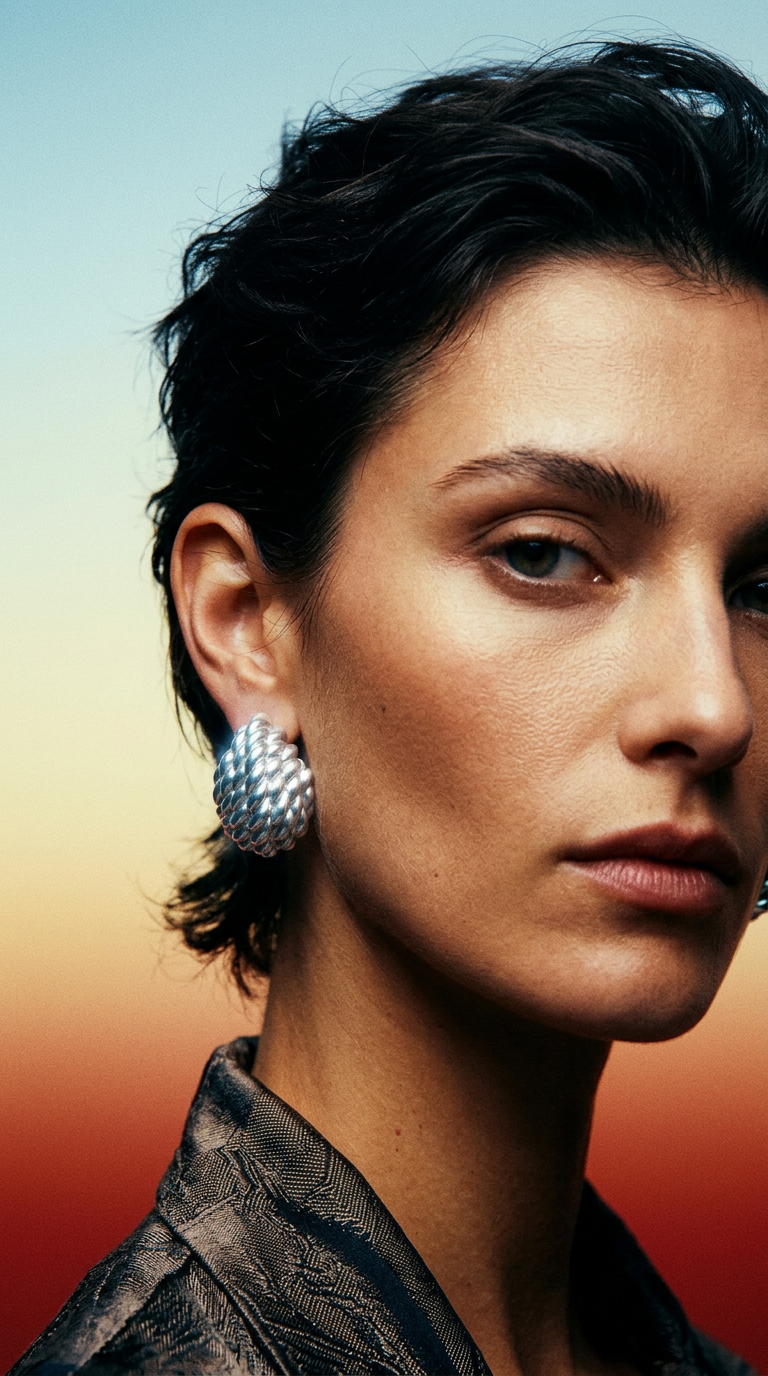 AI product shot of Rope hoops silver