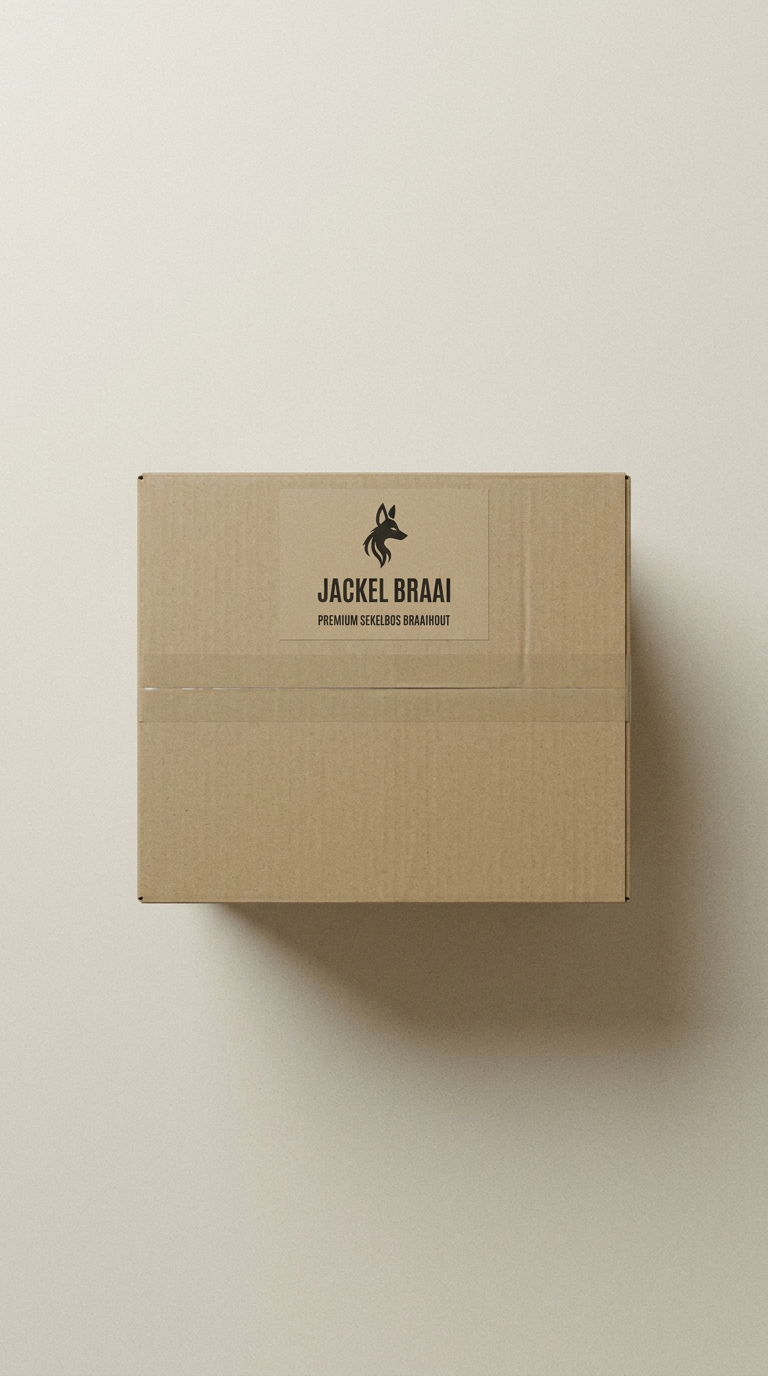AI product shot of Sekelbos braaihout - 1 doos (28kg)