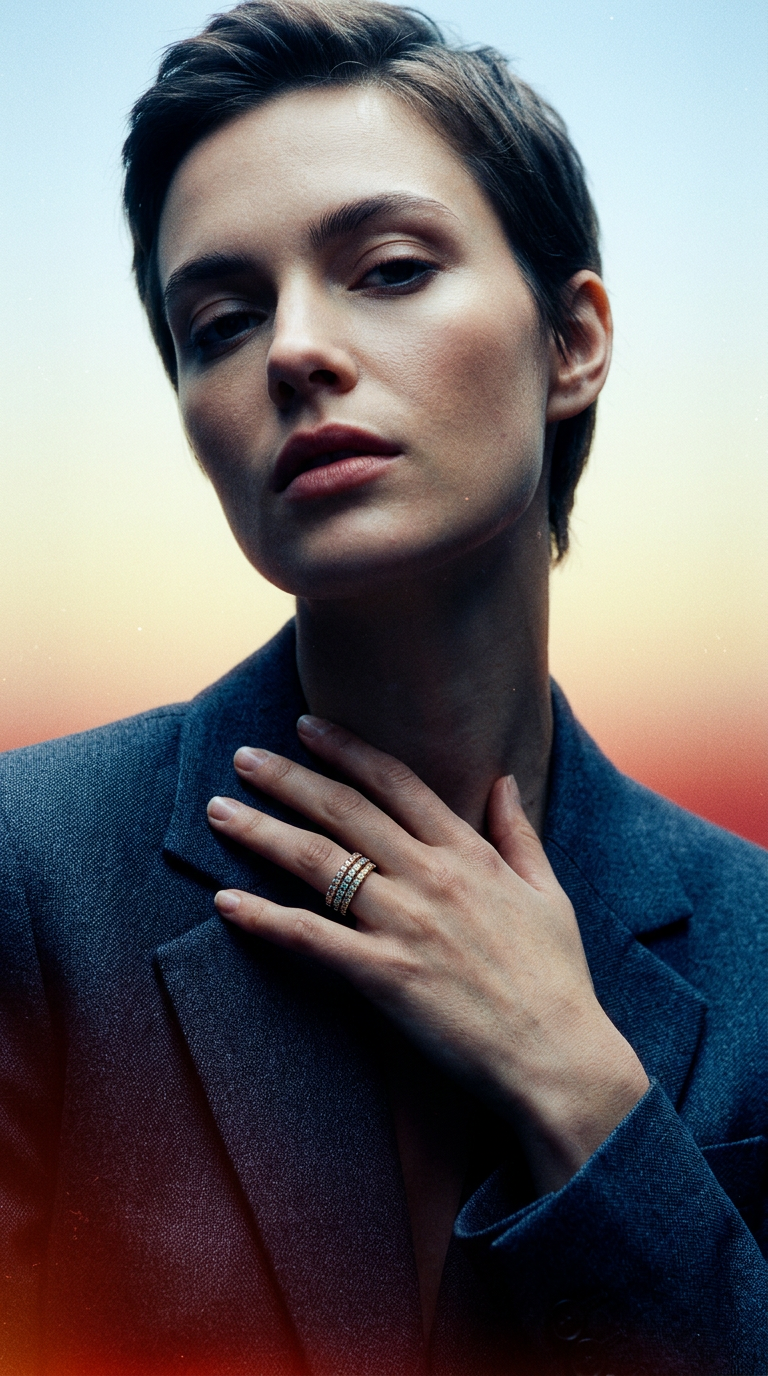 AI product shot of 20分鑽石排戒