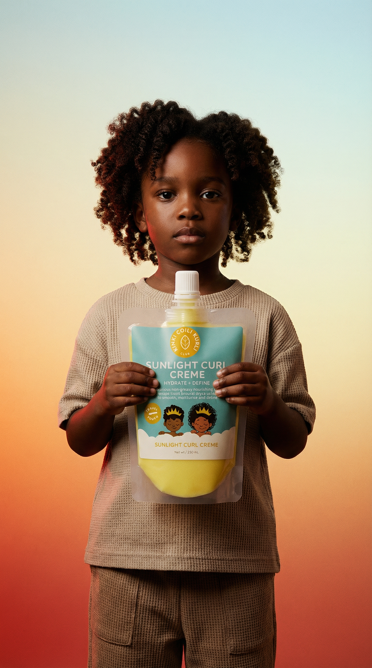 AI product shot of Sunlight Curl Creme - Dry Hair Moisturiser for Afro + Curly Kids Hair