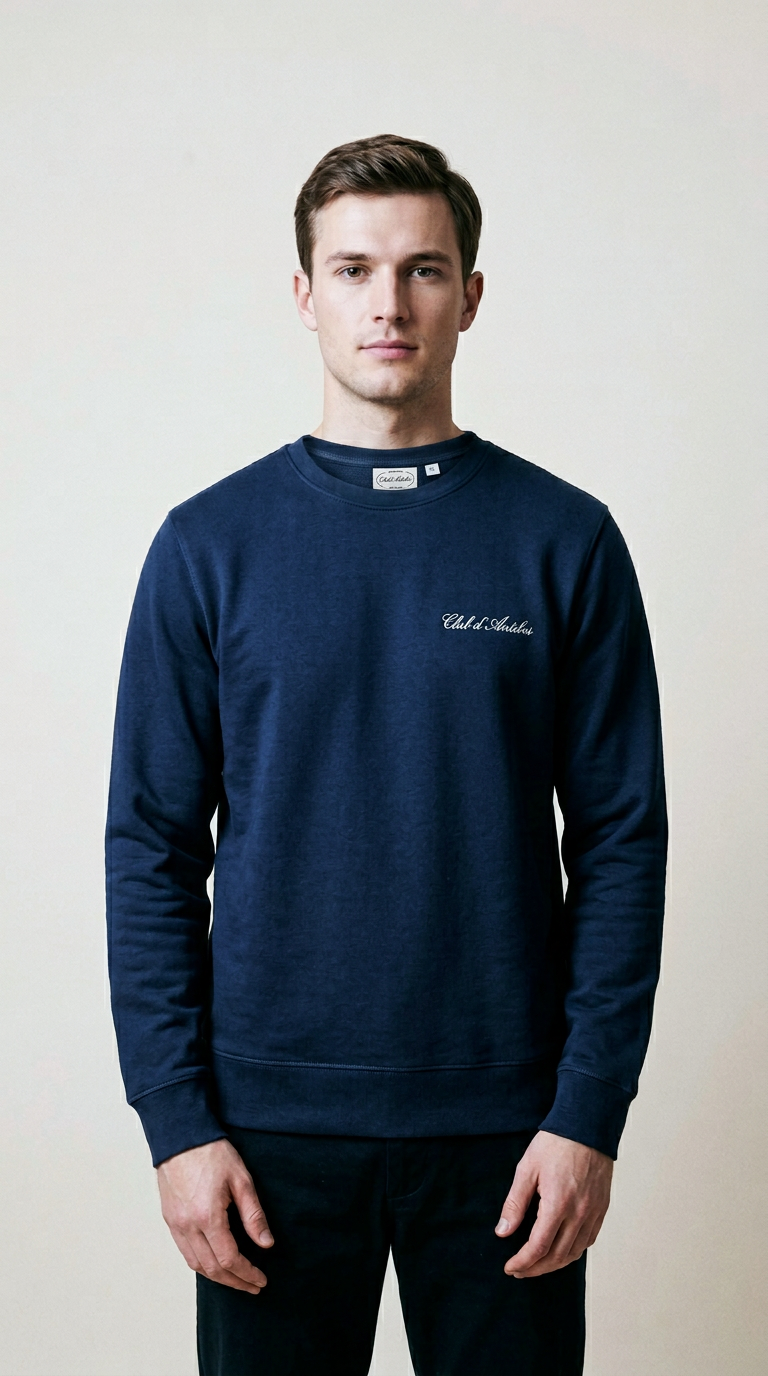 AI product shot of Organic Cotton - Classic Crewneck Sweatshirt
