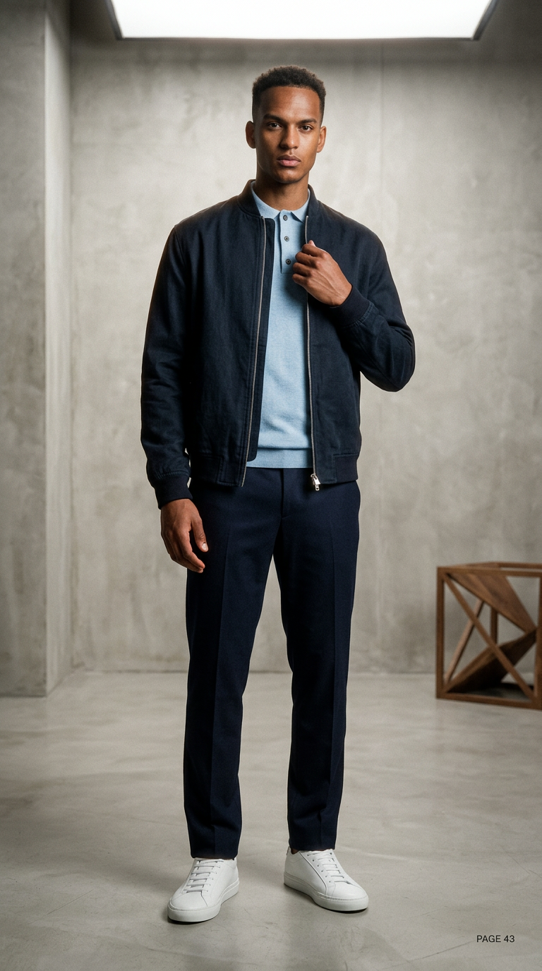 AI product shot of BS Izaro Regular Fit Jacket - Navy