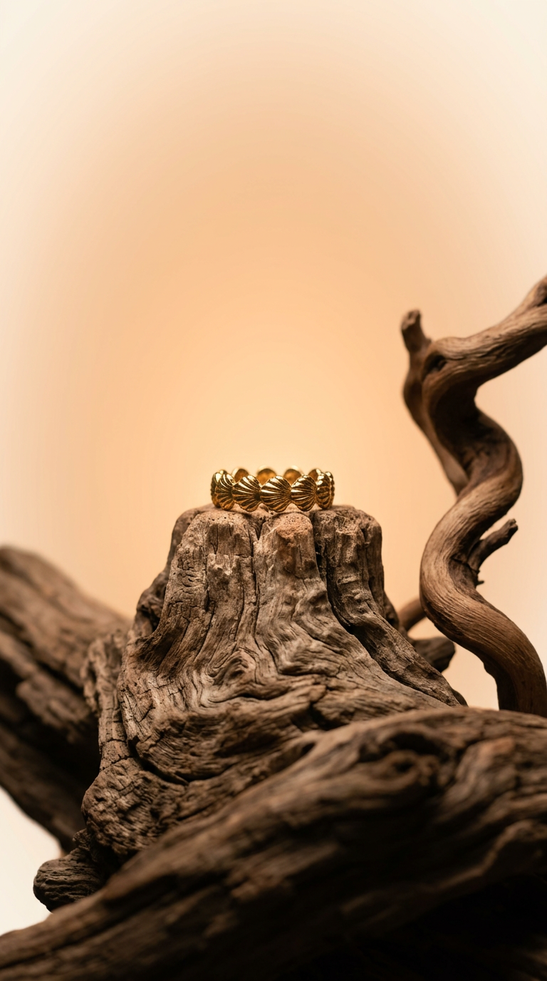 AI product shot of Multi Shell Ring