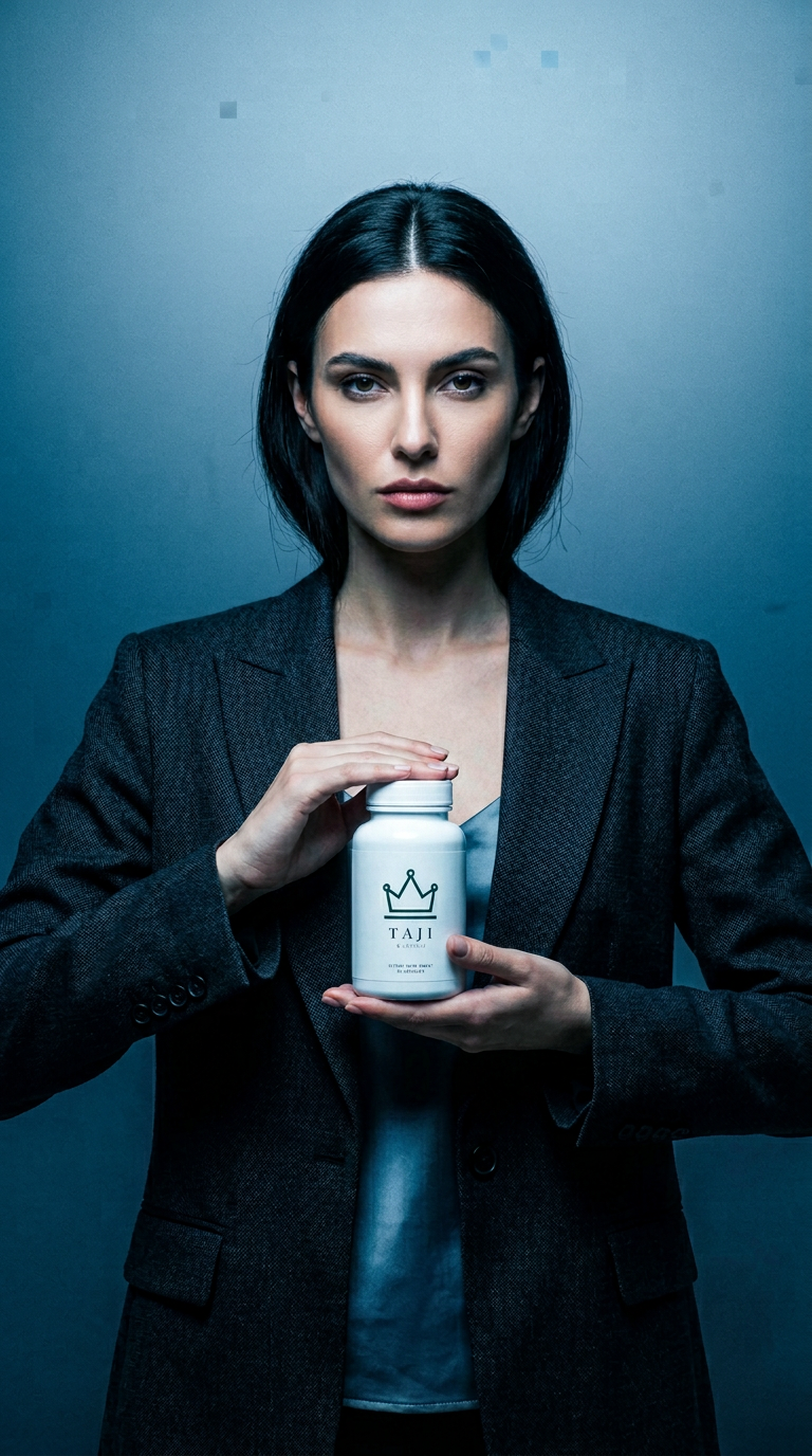 AI product shot of TAJI - Daily Hair Growth Supplement