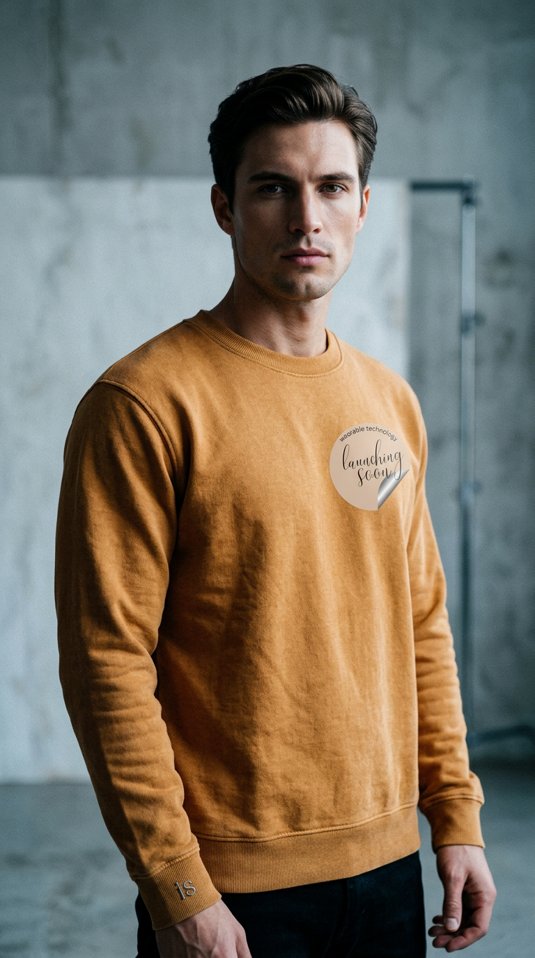 AI product shot of Our intuitive sweatshirt ~ "is" (caramel)