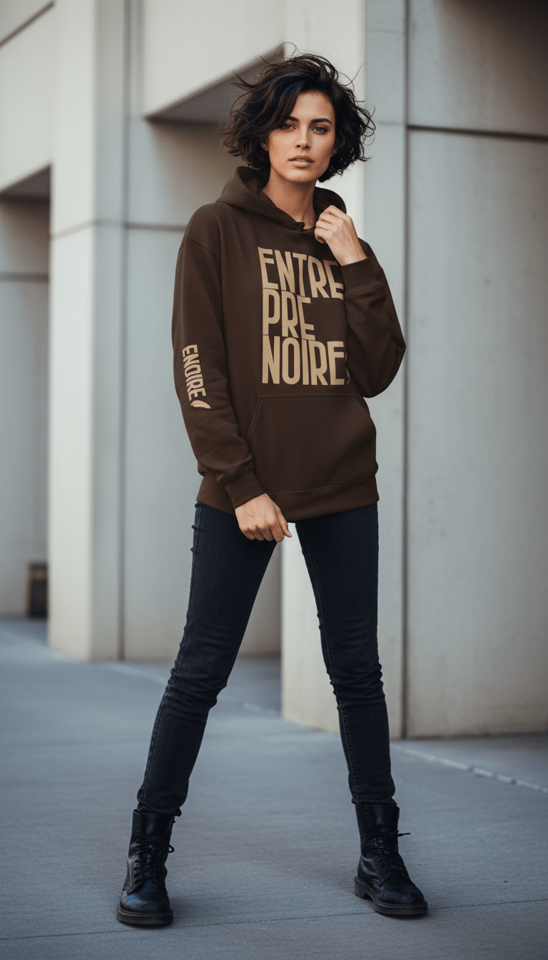 AI product shot of ENTREPRENOIRE Hoodie