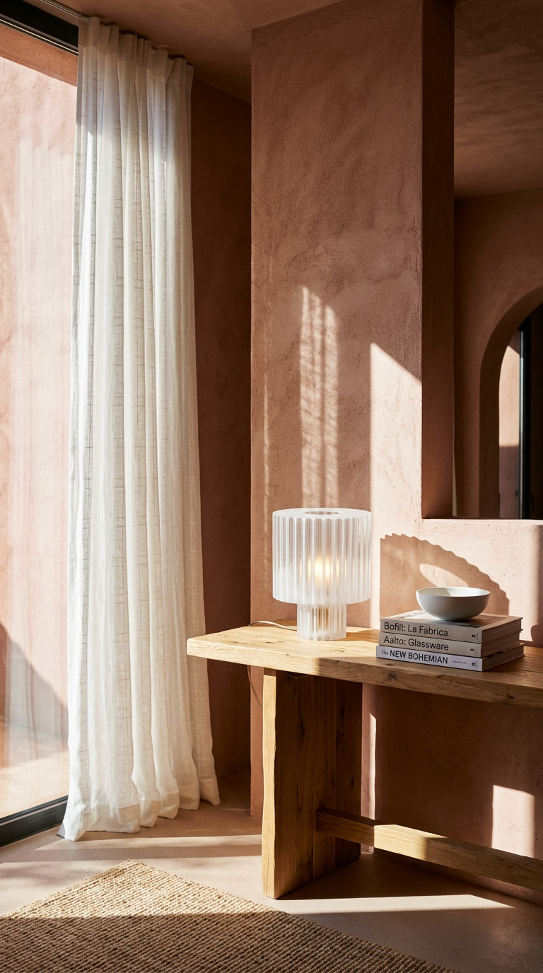 AI product shot of Handmade 3D Printed Table Lamps