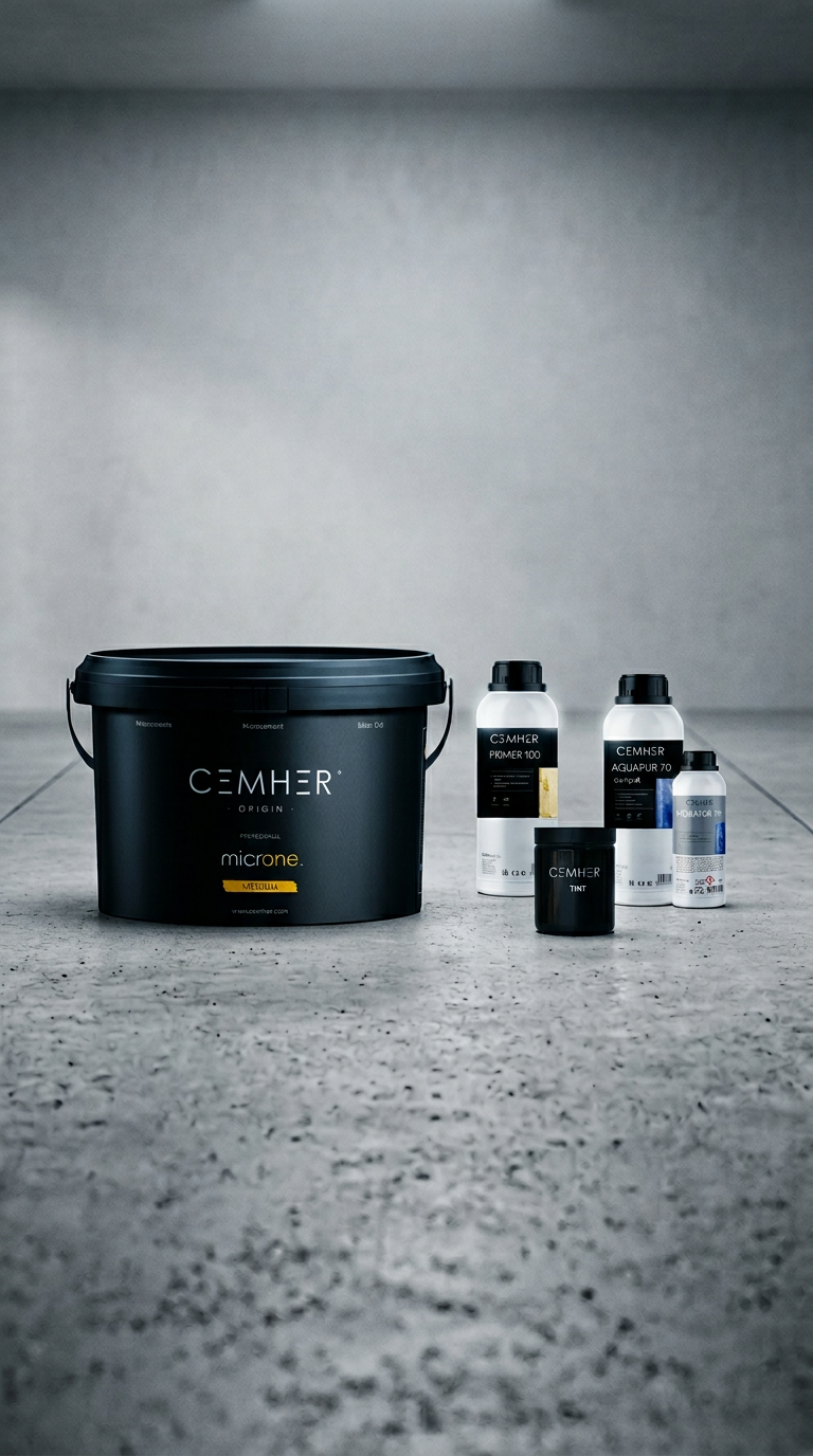 AI product shot of CEMHER MICROCEMENT PRO WALL KIT - 10m2