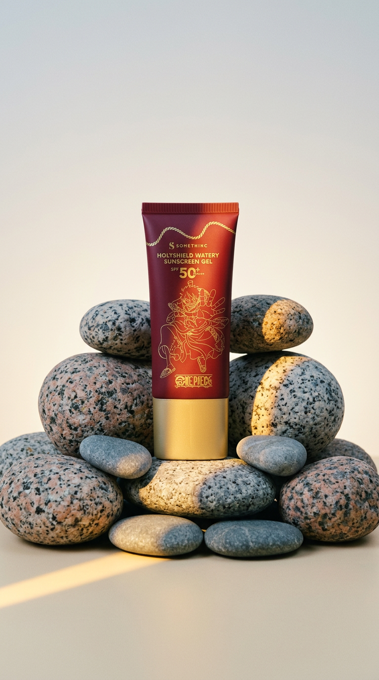 AI product shot of Holyshield Watery Sunscreen Gel SPF 50+ PA++++ - 50ml One Piece Edition