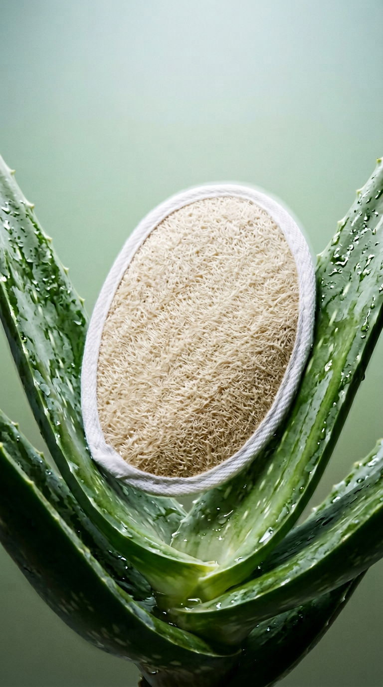 AI product shot of Premium Black Loofah (Carton of 200)