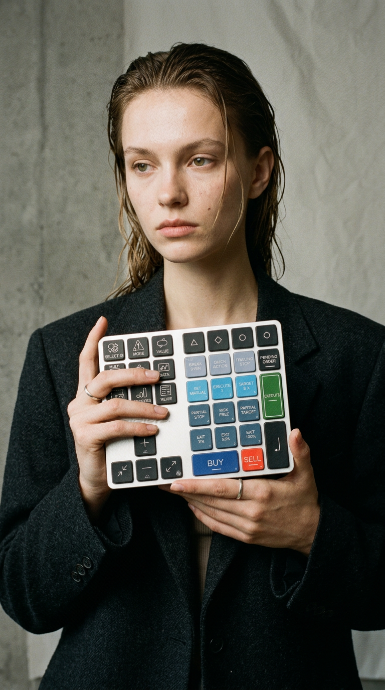 AI product shot of Riskeys Smart Trading Keypad