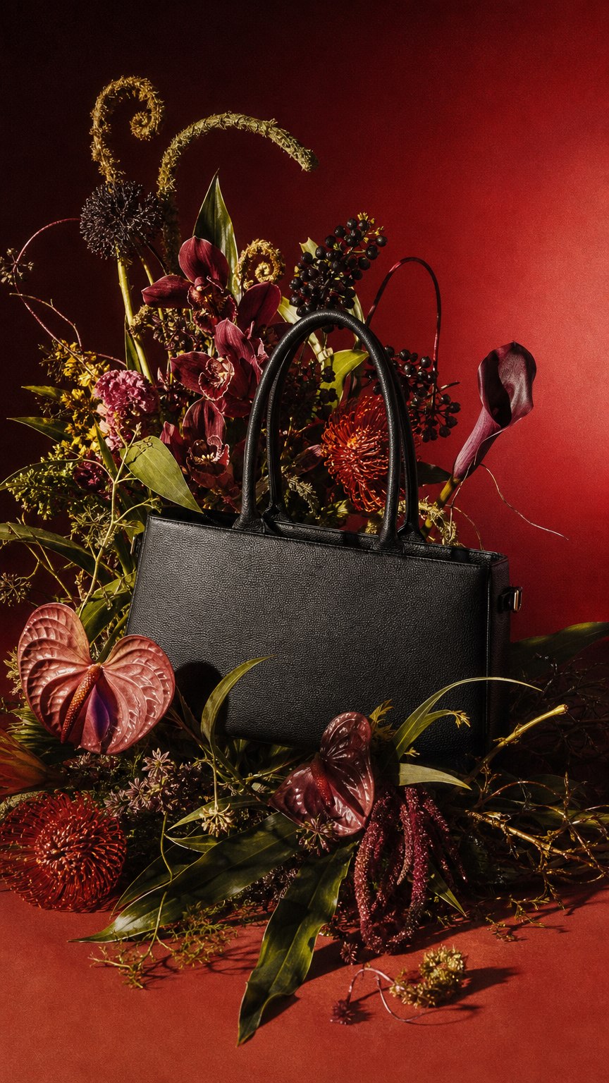 AI product shot of VOSE bag black