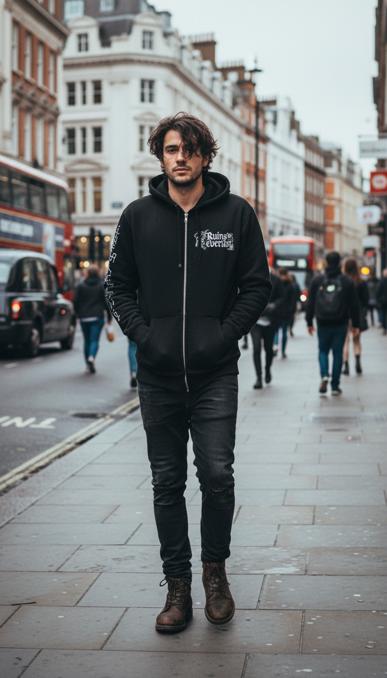 AI product shot of Tree of Death (Kapuzenjacke)