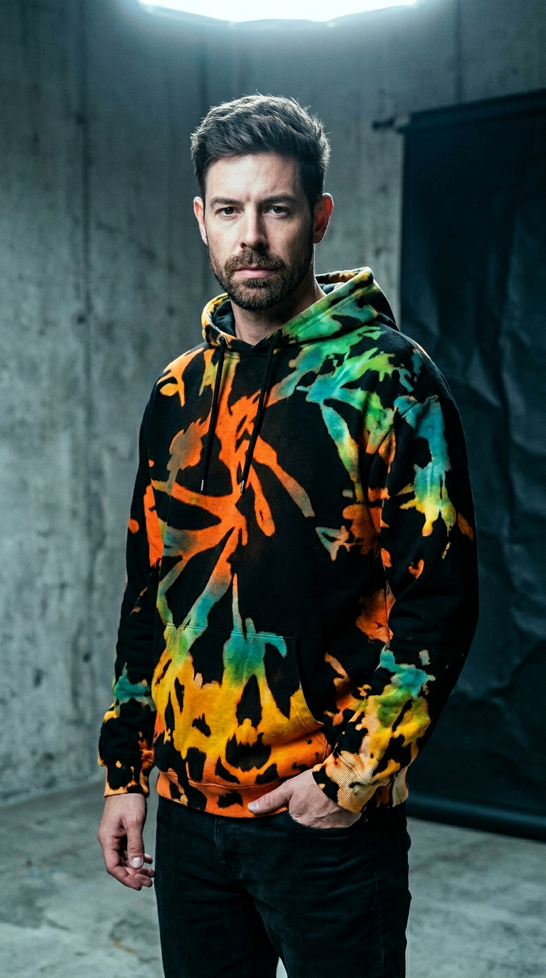 AI product shot of Bleach Spiral Hoodie