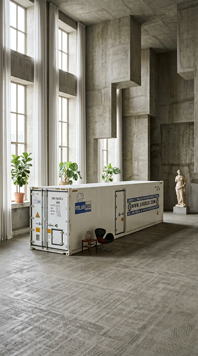 AI product shot of 40ft Polar Box Container