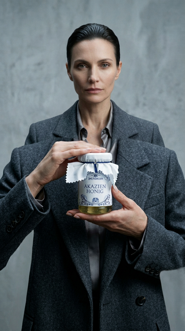 AI product shot of Landhaus Akazien Honig: Zart, mild und blumig