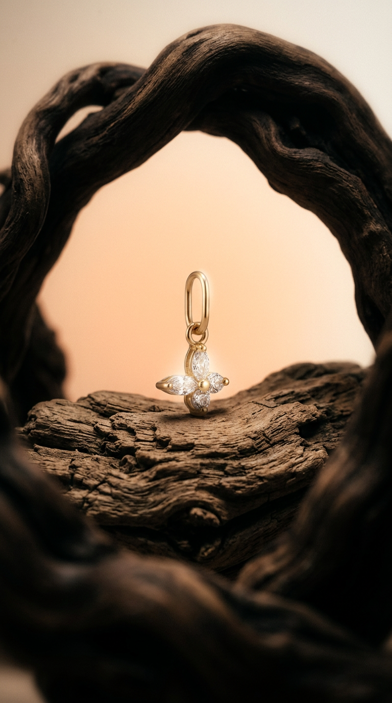 AI product shot of MARQUISE BUTTERFLY LAB GROWN DIAMOND CHARM