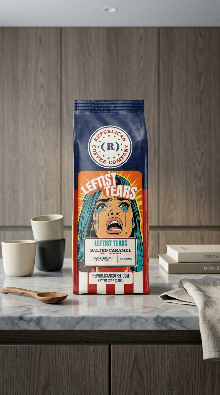 AI product shot of Leftist Tears| Salted Caramel Coffee, Birthday Gifts, Memorial Day, Mothers Day