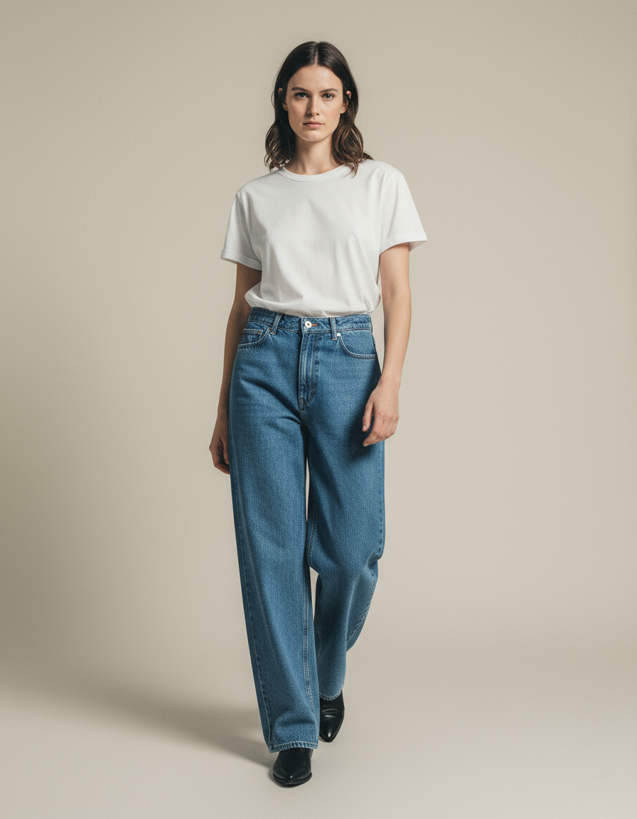 AI product shot of Loose Fit Jeans, Men - AW25 - Washed Blue