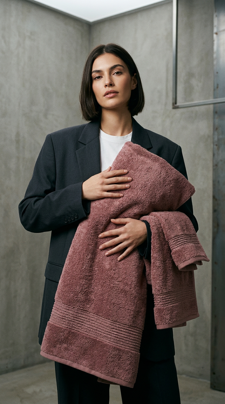 AI product shot of Rankšluostis GALATA ORGANIC Dark Peach