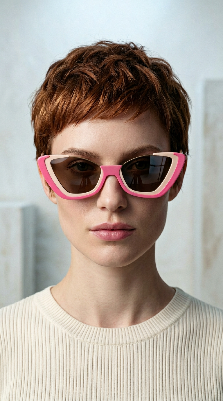 AI product shot of BUBBLEGUM BRICKELL CAT EYE SUNGLASSES