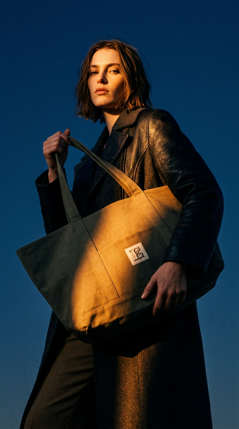 AI product shot of All-In Canvas Bag - Dusty Olive