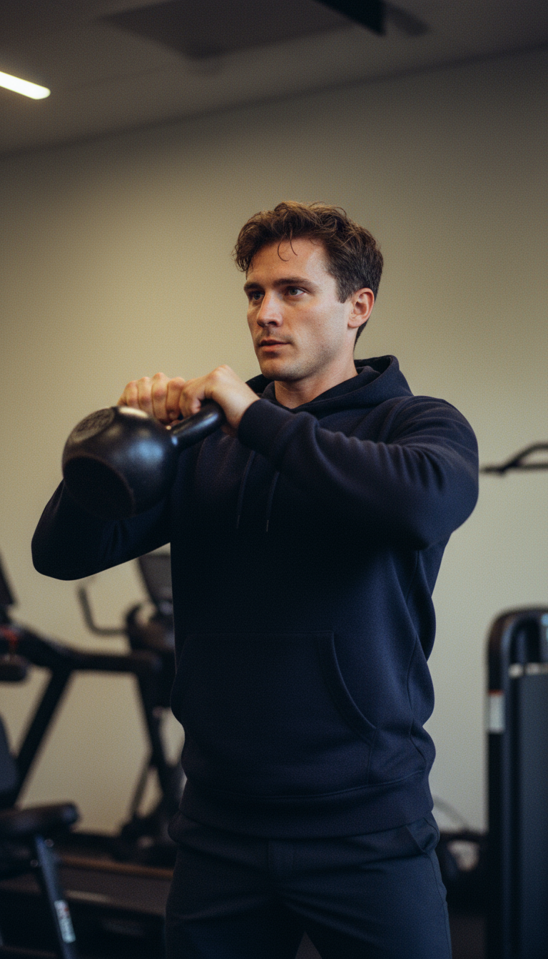 AI product shot of Oversized Athletic Hoodie - Imperial Blue