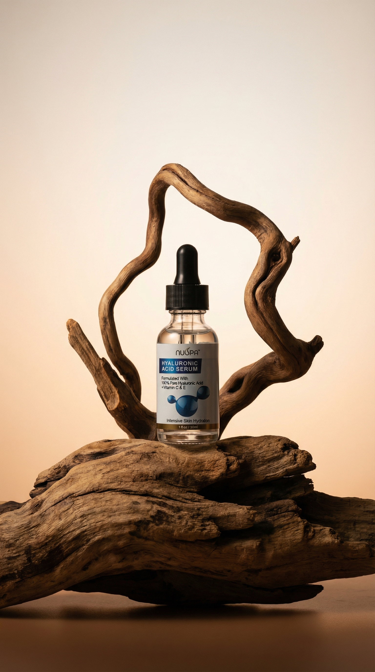 AI product shot of Nuspa Hyaluronic Acid Serum 30ml