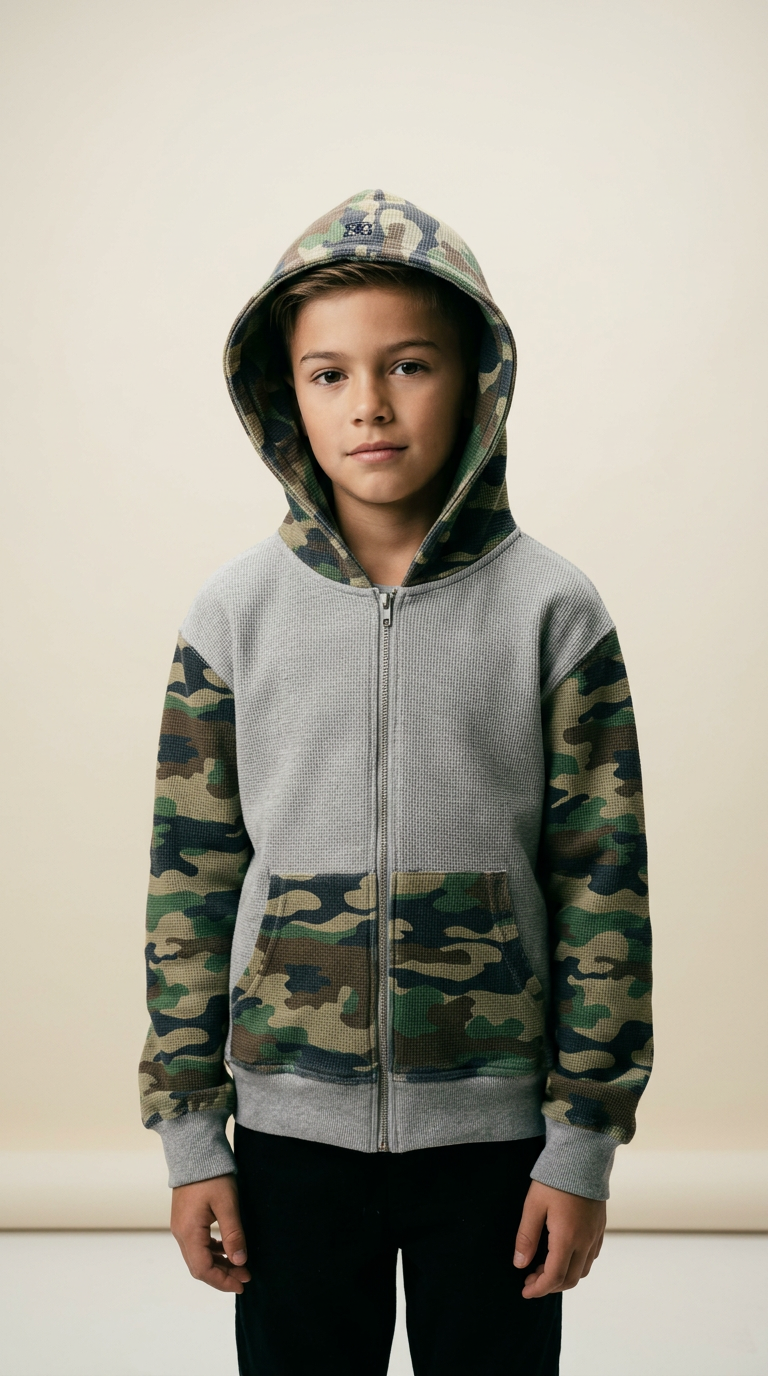 AI product shot of CAMOBLOCK THERMAL ZIPUP