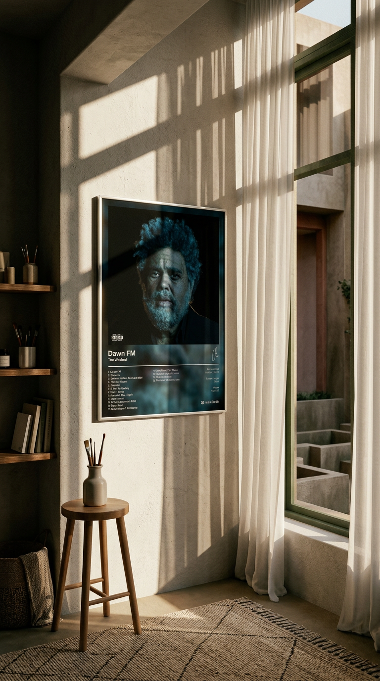 AI product shot of Album Poster - Dawn FM