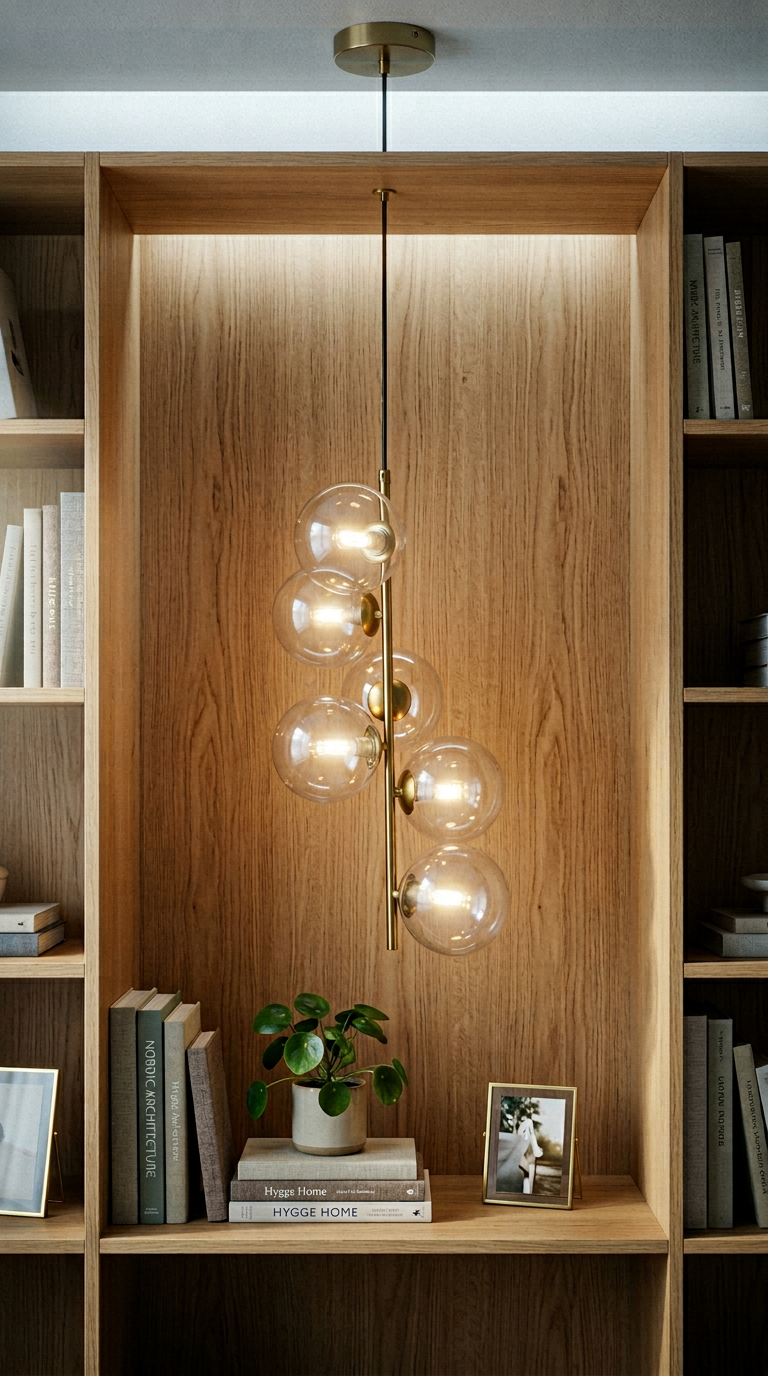AI product shot of Pendant lamp with crystal spheres "ROMEE" - 6 x G9
