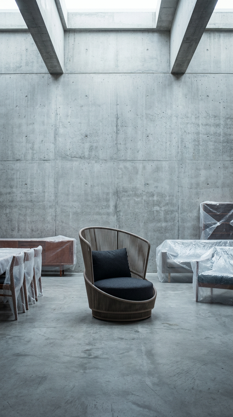 AI product shot of Glow Fotel - obrotowy fotel ogrodowy