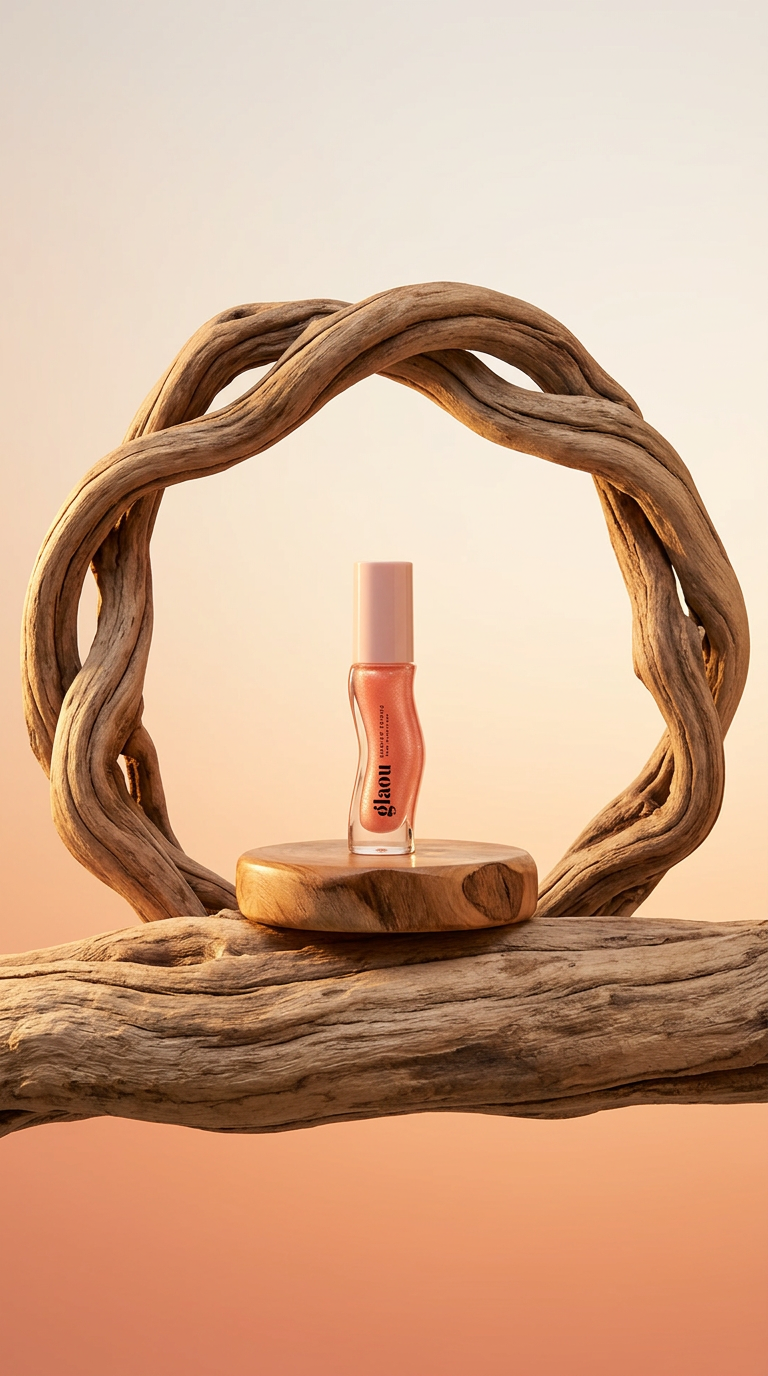 AI product shot of Honey Infused Lip Oil