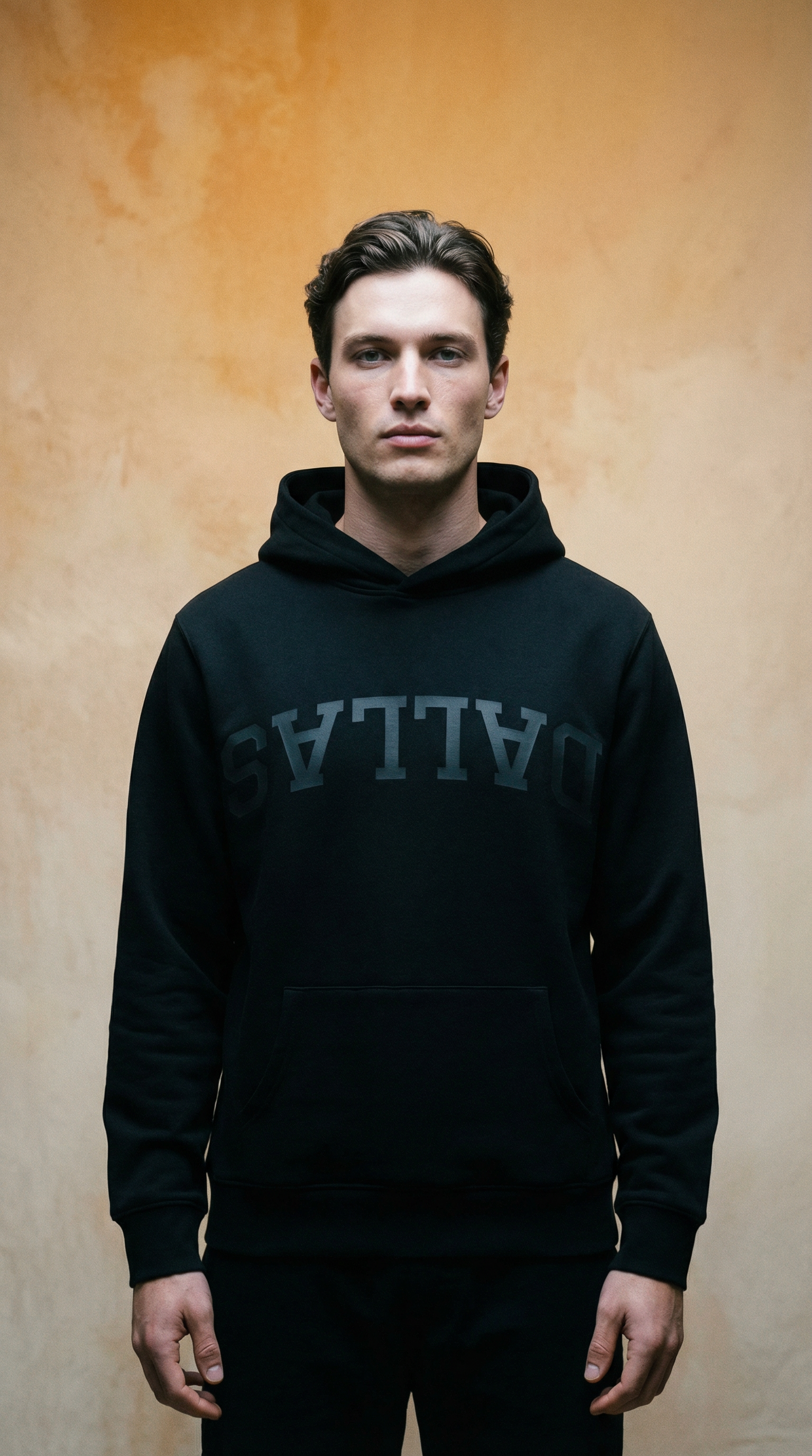 AI product shot of Hoodie (USD Dallas) - BLACKOUT