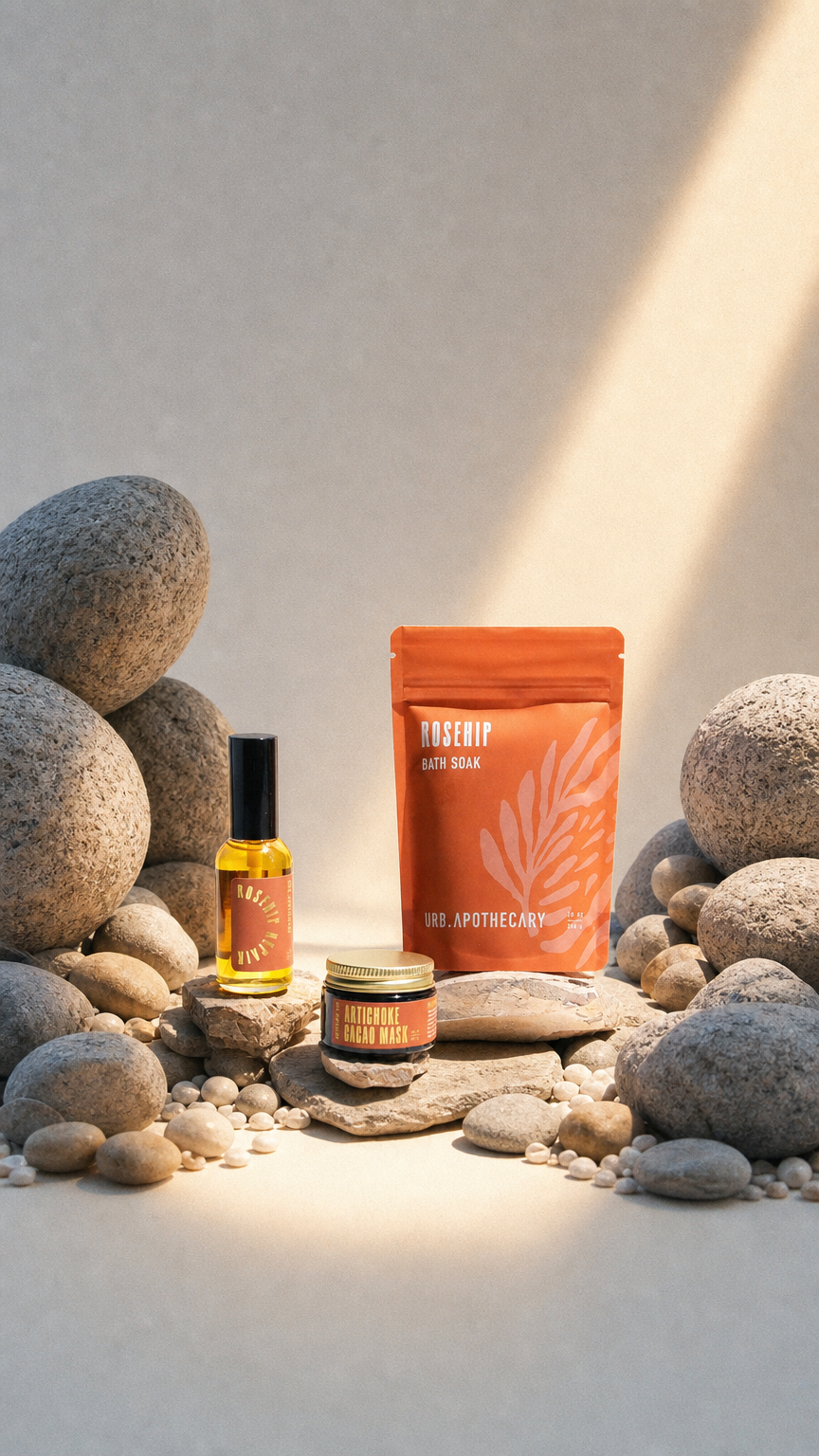 AI product shot of Roses + Cacao Gift Bundle