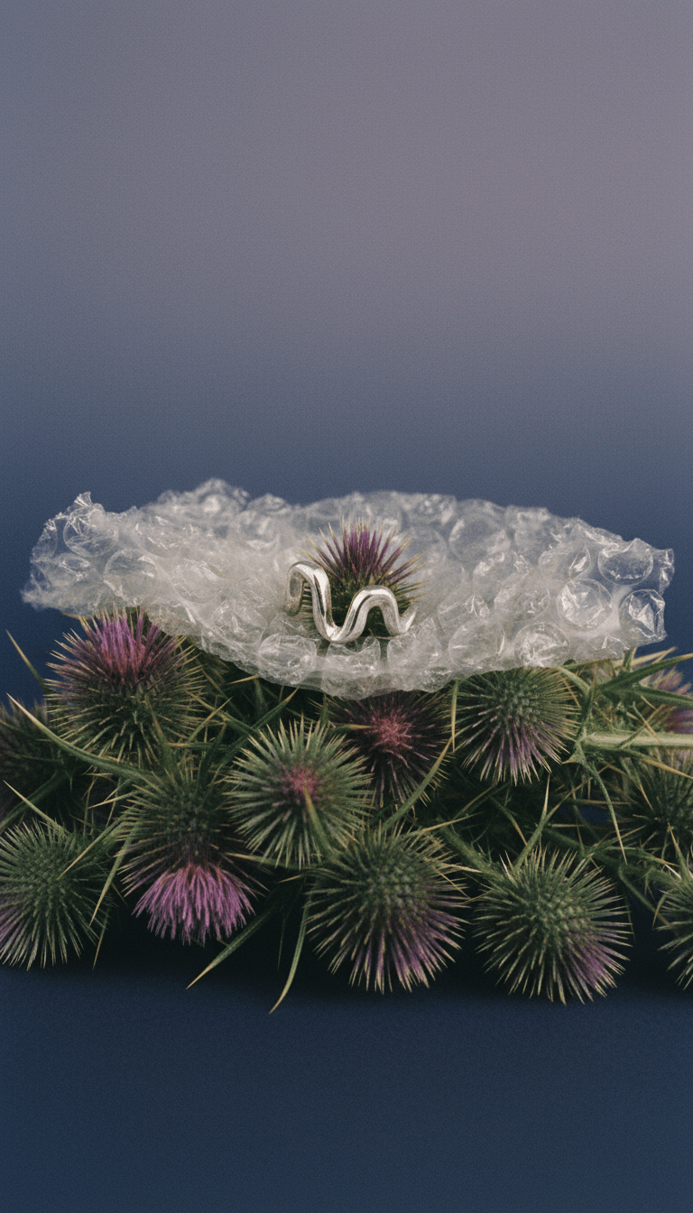 AI product shot of AIKO ring silverpläterad