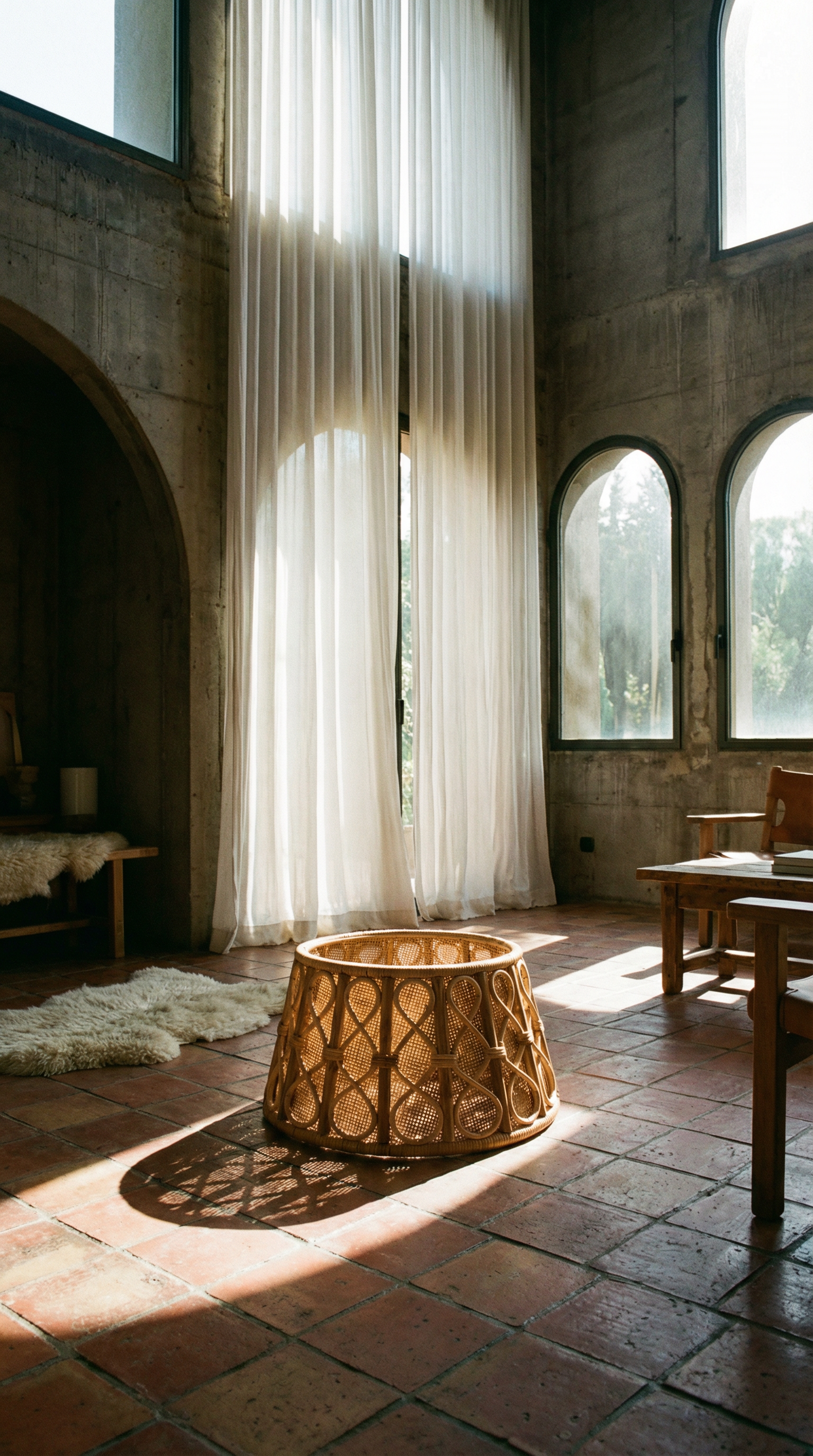 AI product shot of Rattan Loop Tree Skirt