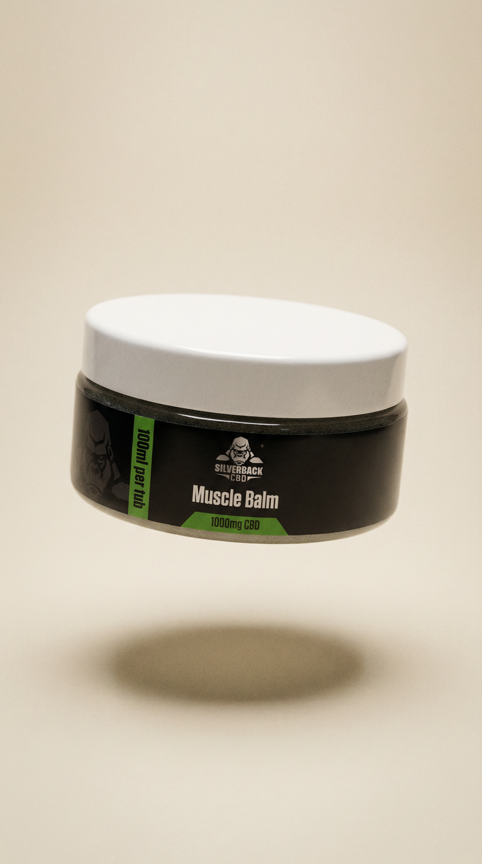 AI product shot of Silverback CBD 1000mg Muscle Rub